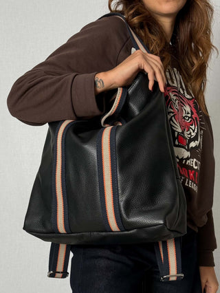 Borsa-Zaino pelle Vicky Nero