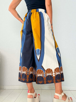 Pantalone Panama Giallo-Blu