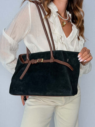 Borsa camoscio Elettra Nero