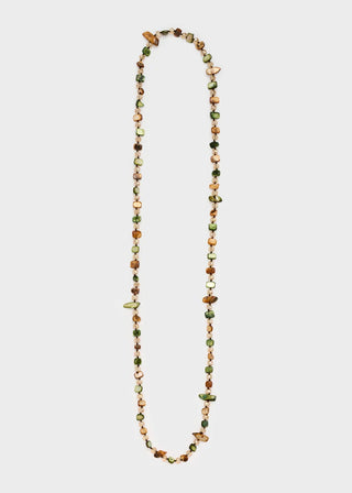 COLLANA LUNGA CON MIX PERLINE VERDE