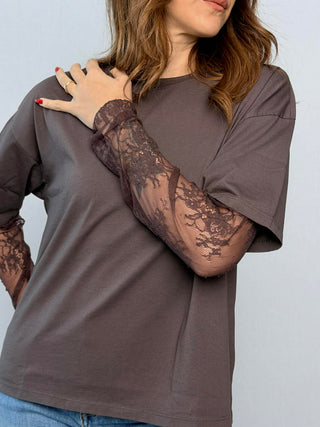 T-shirt manica pizzo Susy Mix