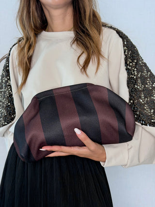 Pouch righe Moro-Nero