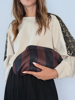 Pouch righe Moro-Nero