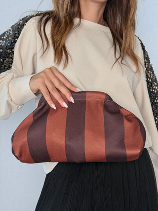Pouch righe Mattone-Moro