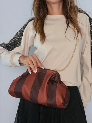 Pouch righe Mattone-Moro
