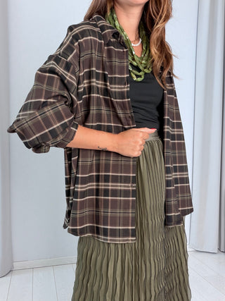 Camicia check Verde-Moro