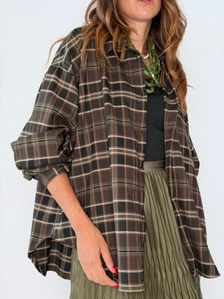 Camicia check Verde-Moro