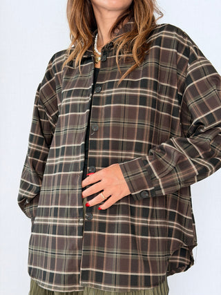Camicia check Verde-Moro