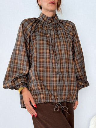 Camicia check collo coreana