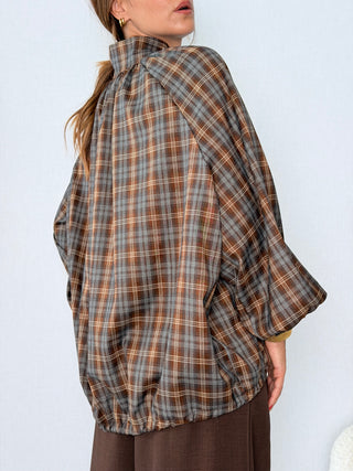 Camicia check collo coreana