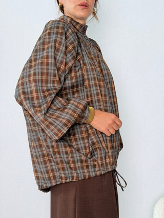 Camicia check collo coreana