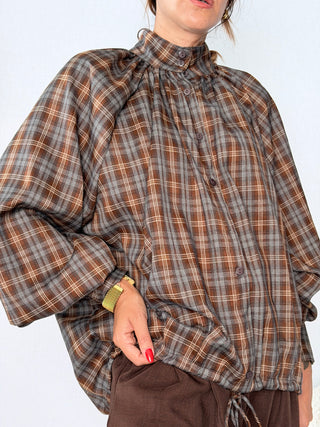 Camicia check collo coreana