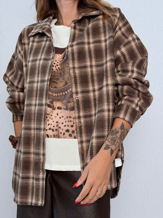 Camicia check Marrone