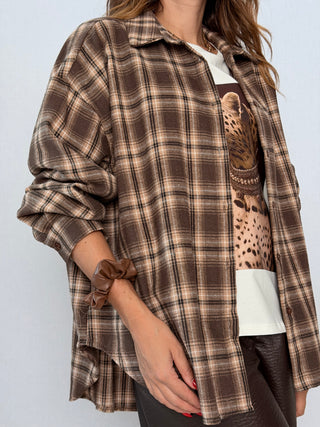 Camicia check Marrone