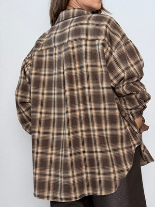 Camicia check Marrone