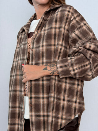 Camicia check Marrone