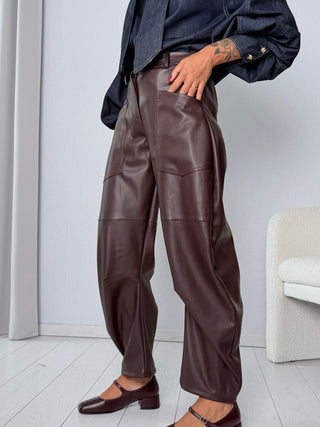 Pantalone barrel Ravenna Bordeaux