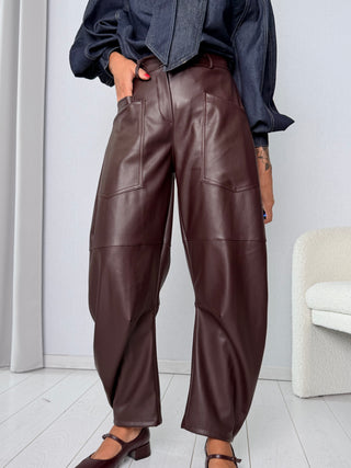 Pantalone barrel Ravenna Bordeaux