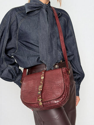 Borsa pelle Luna Bordeaux