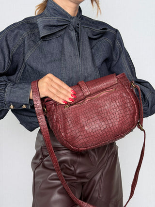 Borsa pelle Luna Bordeaux