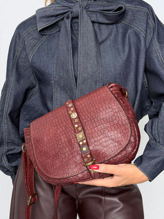 Borsa pelle Luna Bordeaux