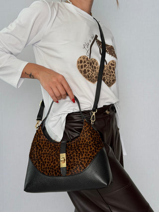 Borsa pelle e cavallino Flavia