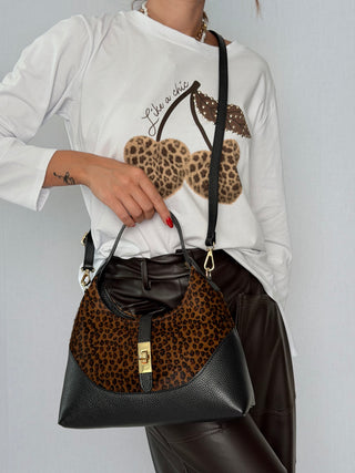 Borsa pelle e cavallino Flavia