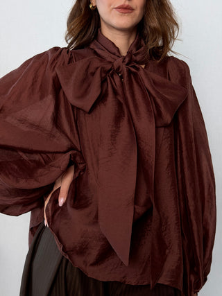 Camicia fiocco marrone