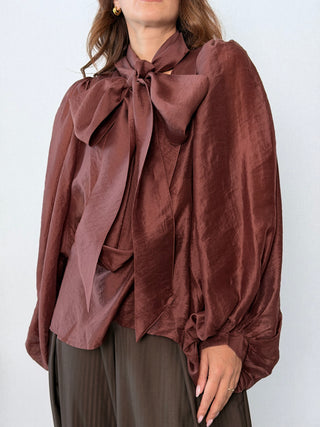 Camicia fiocco marrone